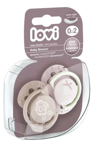 LOVI Mini cumlík Baby Shower 0-2m dievča 2 ks