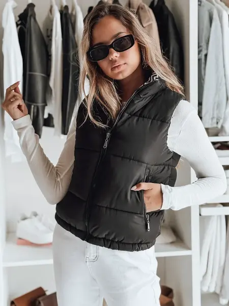 Dámska čierna prešívaná vesta URBANELLE