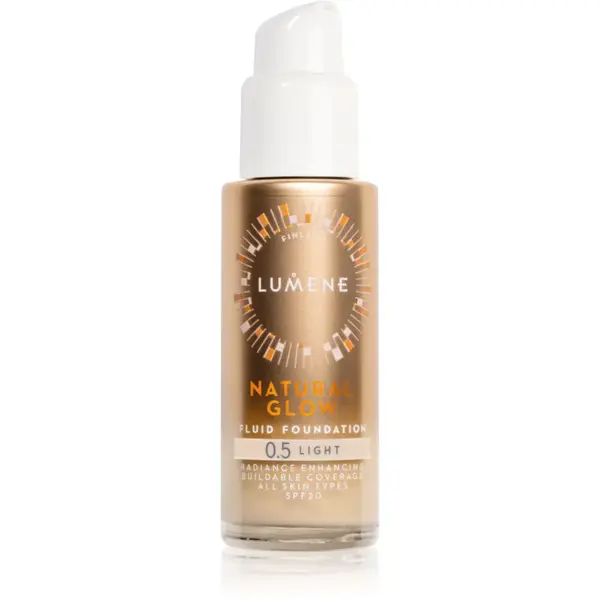 Lumene Natural Glow rozjasňujúci make-up pre prirodzený vzhľad SPF 20 odtieň 0.5 Light (Cool) 30 ml