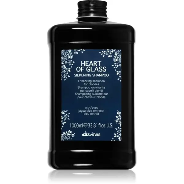 Davines Heart of Glass Silkening Shampoo jemný čistiaci šampón pre blond vlasy 1000 ml