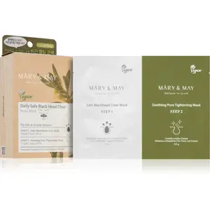 Mary&May Daily Safe Black Head Clear Nose Mask čistiaca náplasť na zanesené póry na nose na dvojfázové ošetrenie pleti 2x10 ks