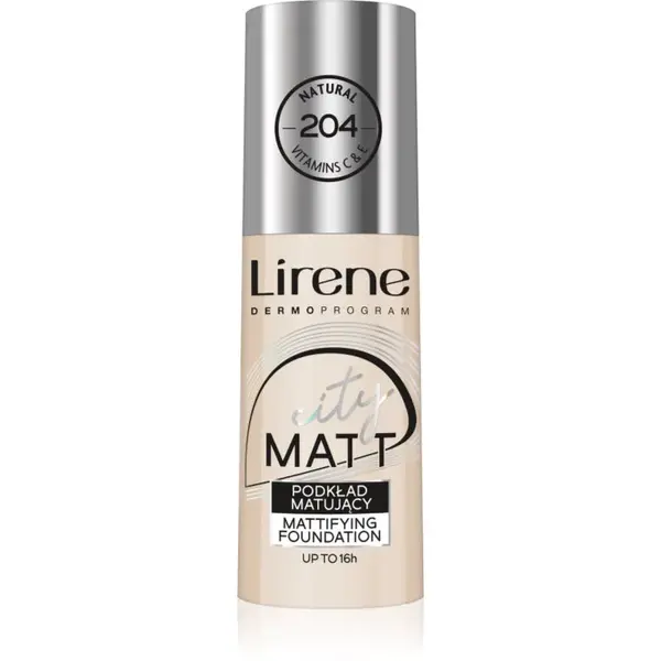 Lirene City Matt zmatňujúci fluidný make-up s vyhladzujúcim efektom odtieň 204 Natural  30 ml