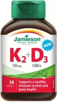 JAMIESON Vitamín K2+D3 120 mcg+1000 IU 30 kapsúl