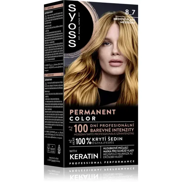 Syoss Permanent Color permanentná farba na vlasy odtieň 8_7 Medově plavý 1 ks