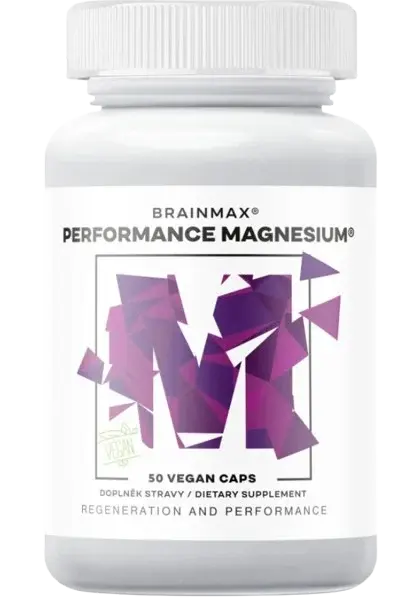BRAINMAX PERFORMANCE Performance Magnesium®, 1000 mg, Hořčík 200 mg + Vitamín B6 P5P, 50 rostlinných kapslí 50 kapsúl