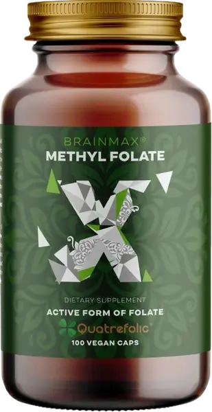 BRAINMAX Methyl Folate, Kyselina listová v aktívnej forme, 400 mcg, 100 kapsúl