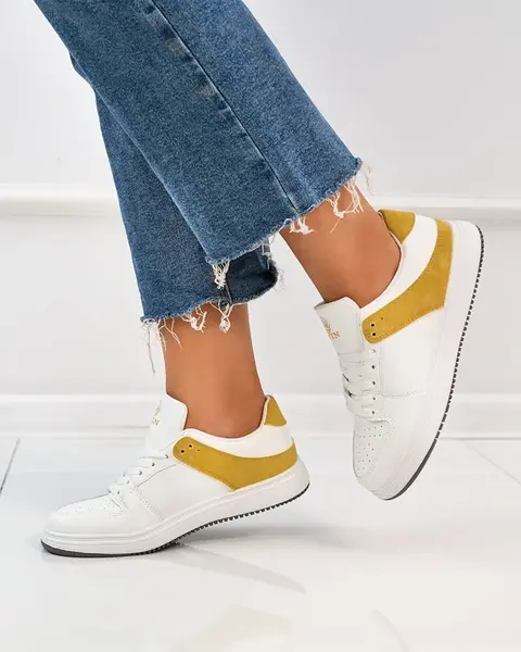 Resti Mustard white women's sports shoes Elevace