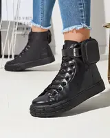 Resti Black women's sport shoes with pouch Efiffe- Footwear