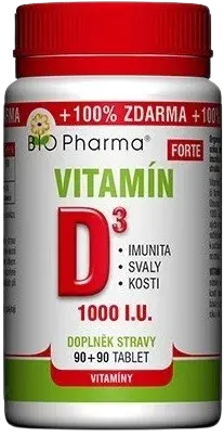 BIO PHARMA Vitamín D3 FORTE 180 tabliet