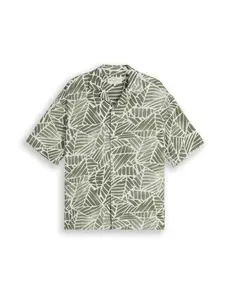 TOM TAILOR DENIM Košeľa  olivová / biela