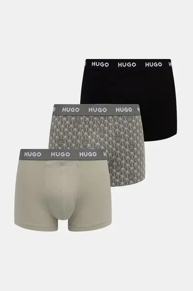 HUGO boxerky pánské bavlněné s elastanem TRIPLET DESIGN 3-pack