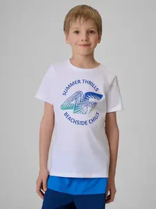 Chlapecké loose tričko s potiskem 4f bílá 158