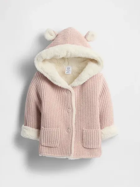 Dětský zateplený cardigan s kapucí