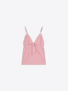 Bershka Top  grenadínová / biela