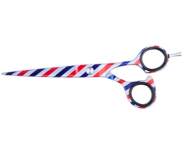 Profesionální kadeřnické a barber nůžky Sibel Barburys Bjorn 6" - stříbrné s pruhy + dárek zdarma