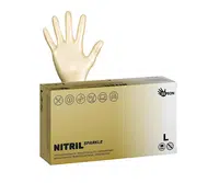 Nitrilové rukavice Espeon Nitril Sparkle - 100 ks, perleťové zlaté, velikost L (100151) + dárek zdarma