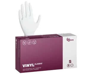 Vinylové pudrované rukavice Espeon Vinyl Classic - 100 ks, bílé, velikost S (100000)