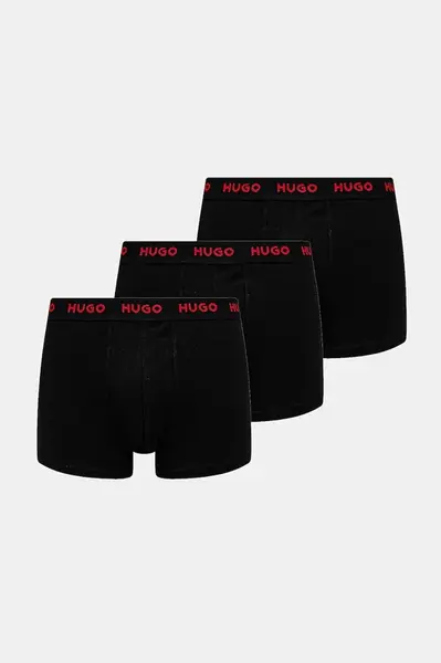 HUGO boxerky pánske bavlnené s elastanom TRUNK TRIPLET PACK 3-pak