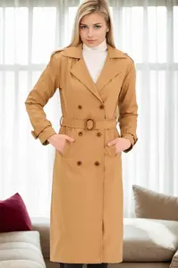 Z9737 DEWBERRY WOMEN'S TRENCH COAT-CAMEL