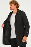 PLT8401 DEWBERRY PÁNSKÝ KABÁT-DIAGONÁLNÍ ČERNÁ