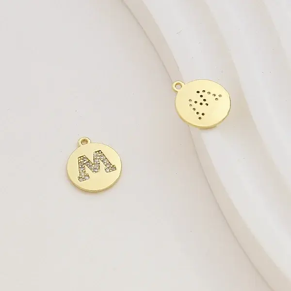 Brass Micro Pave Cubic Zirconia Charms