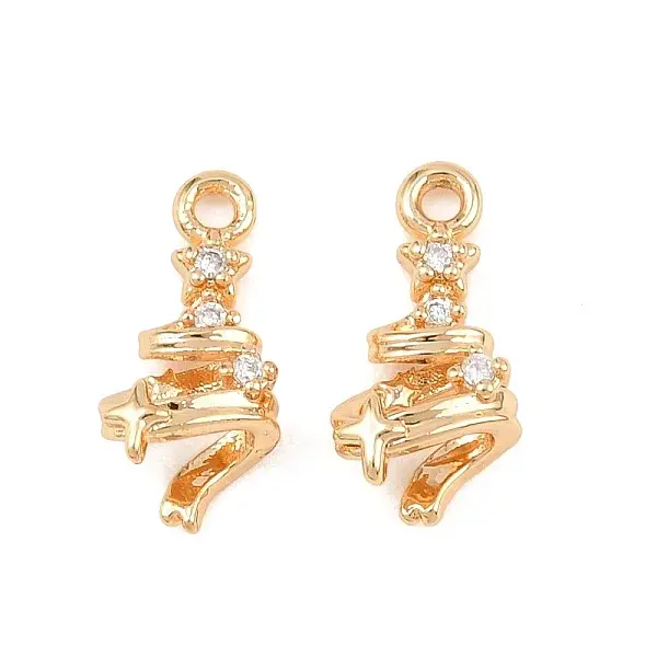 Christmas Brass Micro Pave Cubic Zirconia Pendants