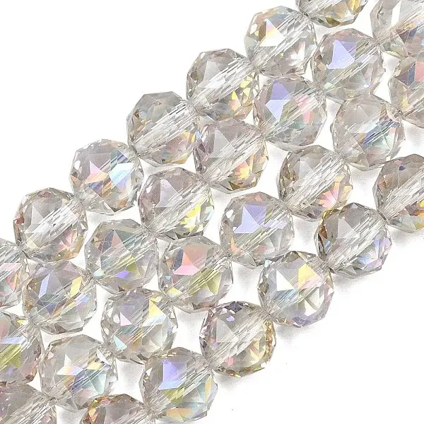 Transparent Electroplate Glass Beads Strands