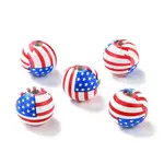 Independence Day Natural Wood Beads