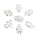 10Pcs UV Plating Transparent Rainbow Iridescent Acrylic Beads