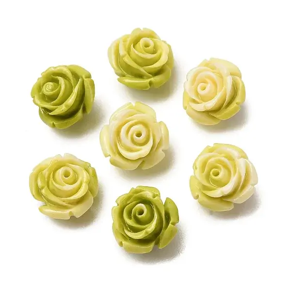Synthetic Coral Dyed Carved Beads