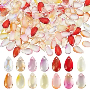 210Pcs 14 Styles Glass Charms