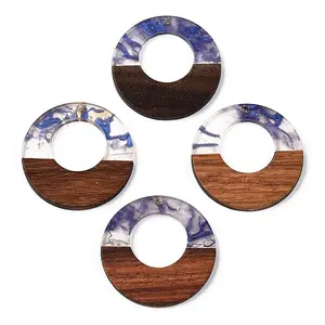 Transparent Resin & Walnut Wood Pendants