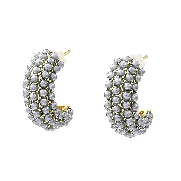 Gainsboro Plastic Pearl Beaded Stud Earrings