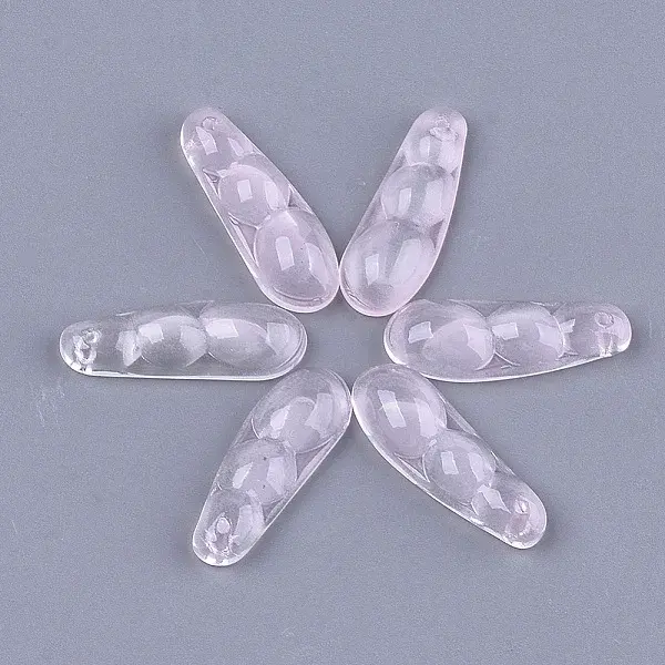 Transparent Spray Painted Glass Pendants
