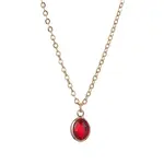 Glass Oval Pendant Necklaces