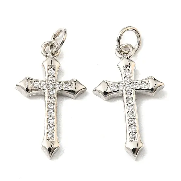 Brass Micro Pave Cubic Zirconia Pendants