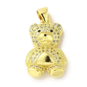 Brass Micro Pave Cubic Zirconia Pendants