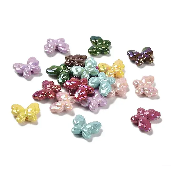 UV Plating Opaque Rainbow Iridescent Acrylic Beads