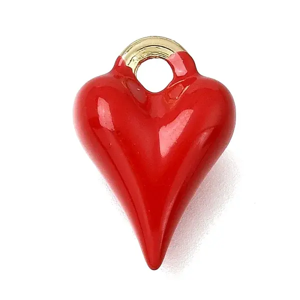 Heart Brass Enamel Charms