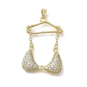 Brass Micro Pave Cubic Zirconia Charms