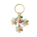 Snowflake Alloy Enamel with Brass Bell Pendant Keychain