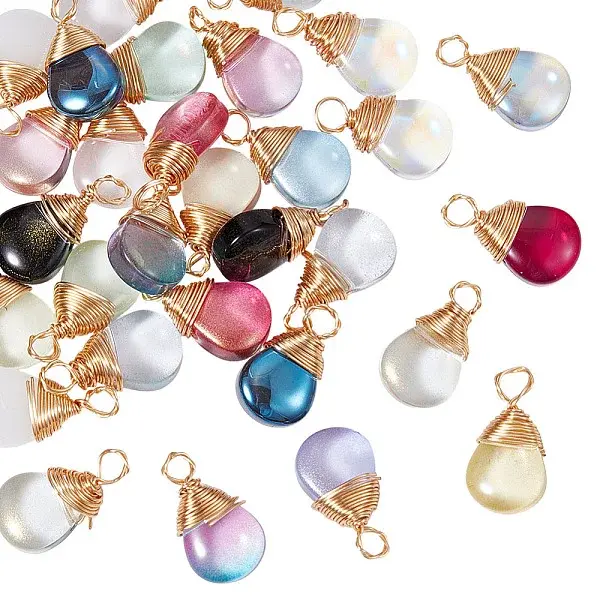 30Pcs Glass Pendants