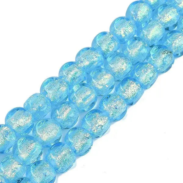 Handmade Foil Lampwork Beads Strands