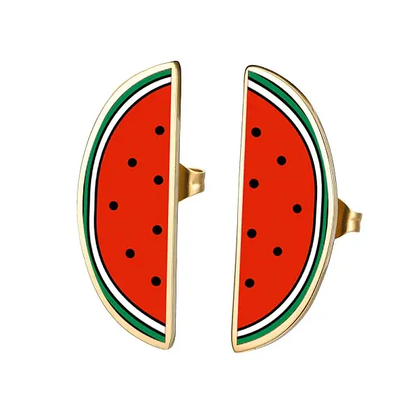 304 Stainless Steel Enamel Stud Earrings