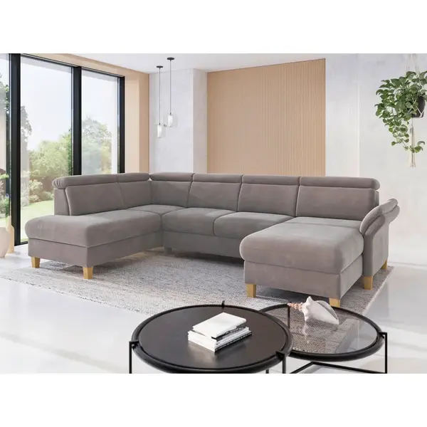 Sit & More SEDACÍ SOUPRAVA, textil, šedohnědá