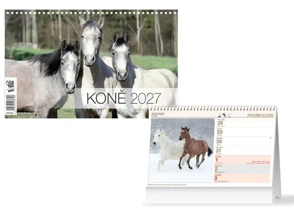 Kalendář 2027 stolní Koně