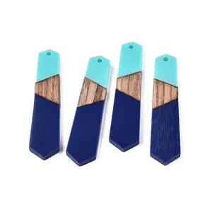 Opaque Resin & Walnut Wood Pendants