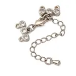Brass Micro Pave Clear Cubic Zirconia Chain Extender