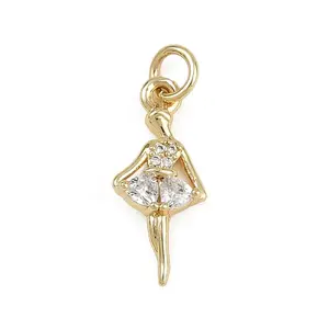 Brass Micro Pave Cubic Zirconia Pendants