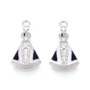 Prussian Blue Alloy Enamel Pendants